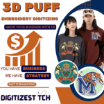 3D puff designs in front chest and left chest