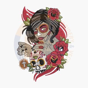 skull embroidery