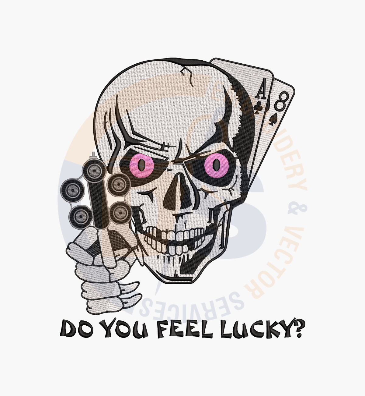 skull gun embroidery designs